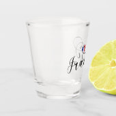 Französische Flagge in einem Herzen, Frankreich Schnapsglas (Links)