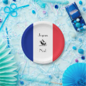 Französische Flagge Joyeux Weihnachten Weihnachtsp Pappteller (Party)