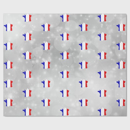Französische Flagge - Karte Geschenkpapier (Flach)