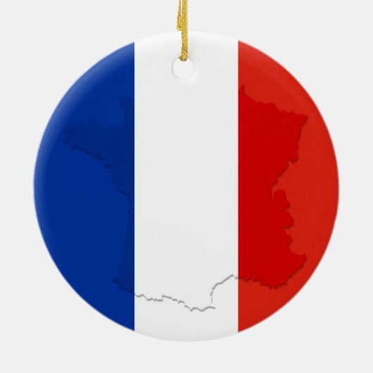 Französische Flagge Keramik Ornament (Hinten)