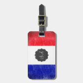 Französische Flagge kundengerechter Gepäckanhänger (Vorderseite vertikal)