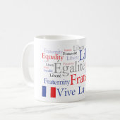 Französische Flagge - Liberté, Égalité, Fraternité Kaffeetasse (Vorderseite Links)