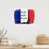 Französische Flagge Liberté Egaliteé Fraternité Ei Poster (Küche)