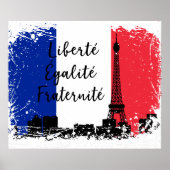 Französische Flagge Liberté Egaliteé Fraternité Ei Poster (Vorne)