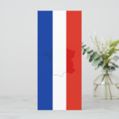 Französische Flagge Menükarte (Stehend Vorderseite)
