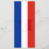 Französische Flagge Menükarte (Vorderseite)