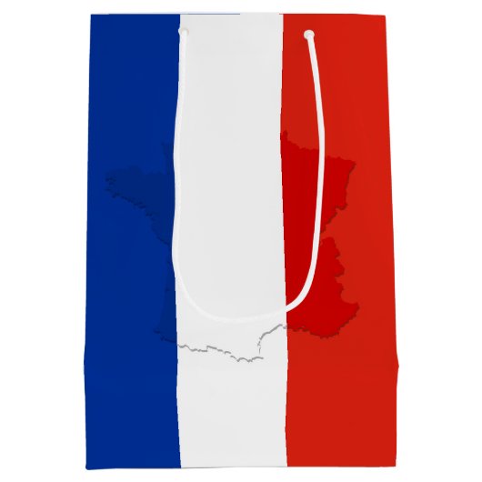 Französische Flagge Mittlere Geschenktüte (Rückseite)