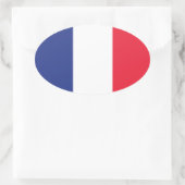 Französische Flagge Ovaler Aufkleber (Tasche)