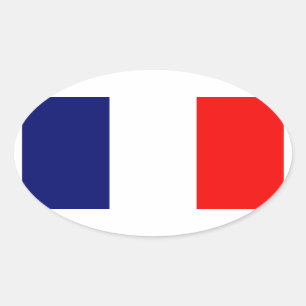 Französische Flagge Ovaler Aufkleber
