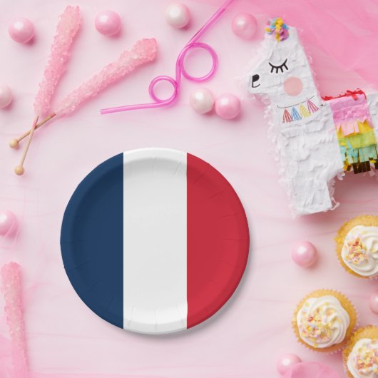 Französische Flagge Pappteller (Party)