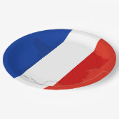 Französische Flagge Pappteller (Schrägansicht)