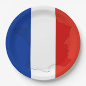 Französische Flagge Pappteller (Vorderseite)