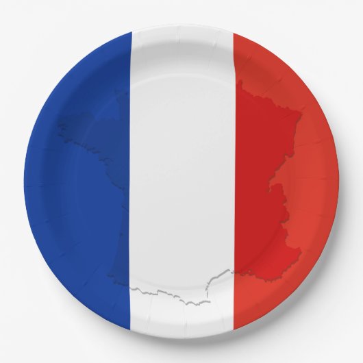 Französische Flagge Pappteller (Vorderseite)