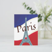 Französische Flagge Paris Eiffelturm Urlaub Reisen Postkarte (Stehend Vorderseite)