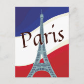 Französische Flagge Paris Eiffelturm Urlaub Reisen Postkarte (Vorderseite)