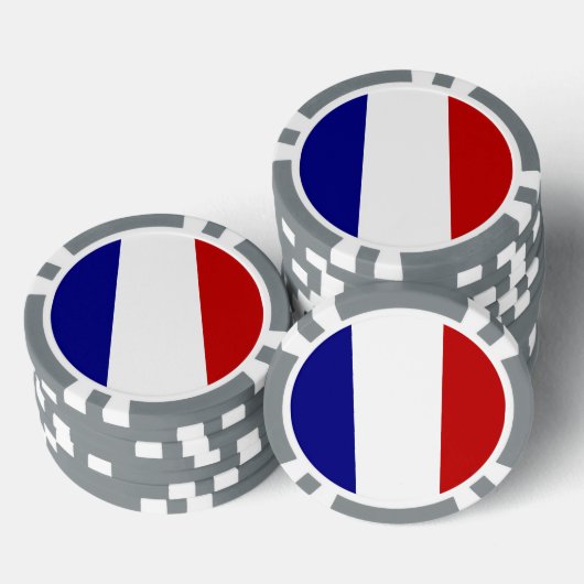 Französische Flagge Pokerchips (Stapel)