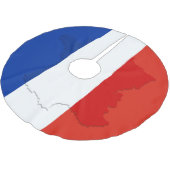 Französische Flagge Polyester Weihnachtsbaumdecke (Schrägansicht)