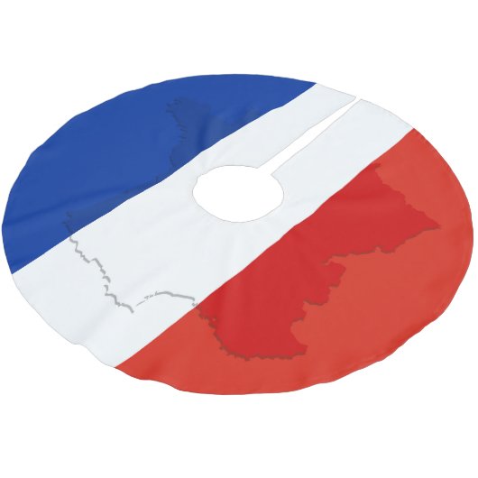 Französische Flagge Polyester Weihnachtsbaumdecke (Schrägansicht)