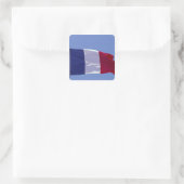 Französische Flagge Quadratischer Aufkleber (Tasche)