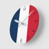 Französische Flagge Runde Wanduhr (Winkel)