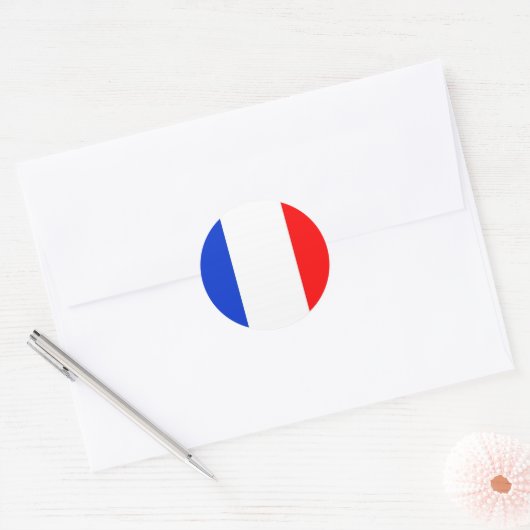 Französische Flagge Runder Aufkleber (Umschlag)