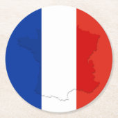 Französische Flagge Runder Pappuntersetzer (Vorderseite)