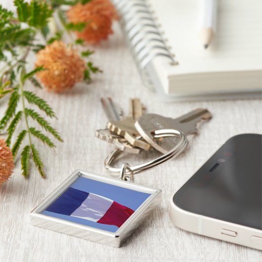 Französische Flagge Schlüsselanhänger (Seite)