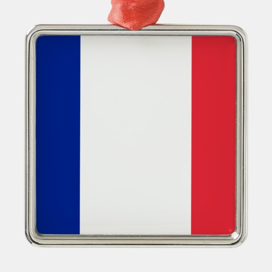 Französische Flagge Silbernes Ornament (Vorne)
