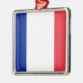 Französische Flagge Silbernes Ornament (Links)