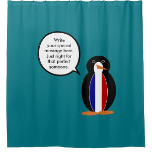 Französische Flagge Sprechende Ms Penguin Personal Duschvorhang