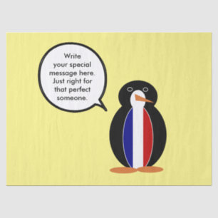 Französische Flagge Sprechende Ms Pinguin Personal Seidenpapier