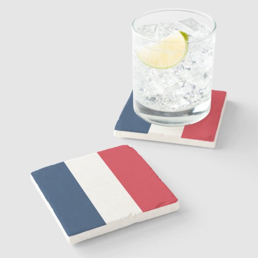 Französische Flagge Steinuntersetzer (Seitenansicht)