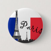 Französische Flagge und der Eiffelturm Button (Vorderseite)