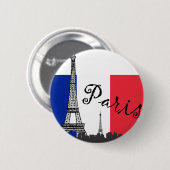 Französische Flagge und der Eiffelturm Button (Vorne & Hinten)