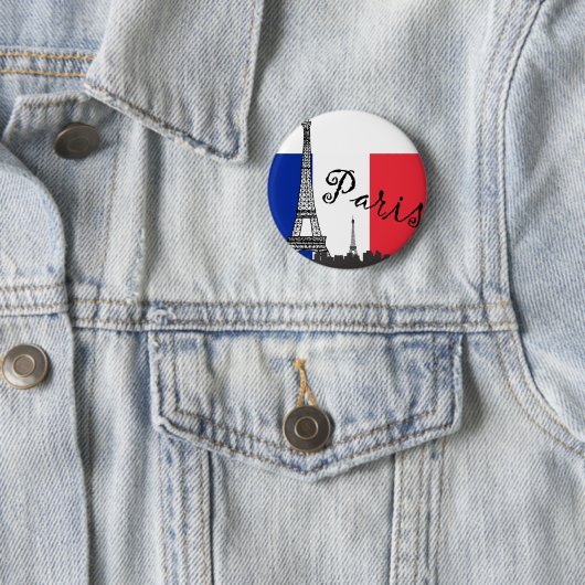 Französische Flagge und der Eiffelturm Button (Beispiel)