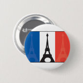 Französische Flagge und Eiffelturm Button (Vorne & Hinten)