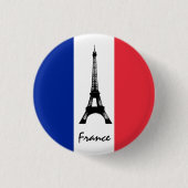 Französische Flagge und Eiffelturm - Frankreich /S Button (Vorderseite)