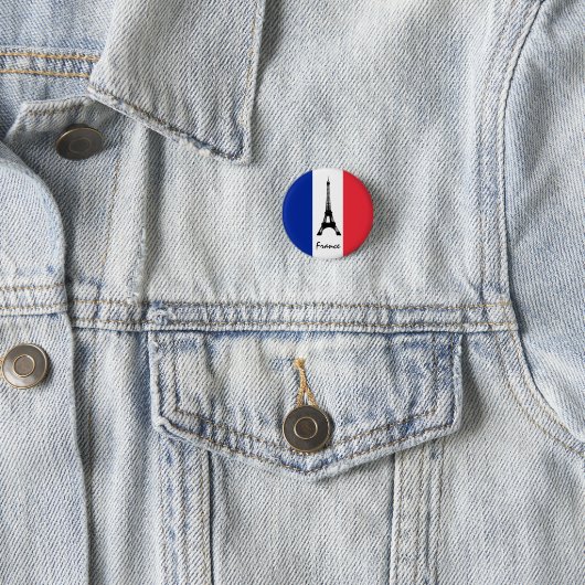Französische Flagge und Eiffelturm - Frankreich /S Button (Beispiel)