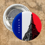 Französische Flagge und Eiffelturm - Frankreich /S Button<br><div class="desc">Buttons: Frankreich & Eiffelturm - Liebe meines Landes und der französischen Flagge,  Urlaub,  Nationalpatrioten/Sportfans</div>
