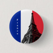 Französische Flagge und Eiffelturm - Frankreich /S Button (Vorderseite)