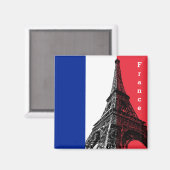 Französische Flagge und Eiffelturm - Frankreich /S Magnet (Vorderseite/Rückseite)