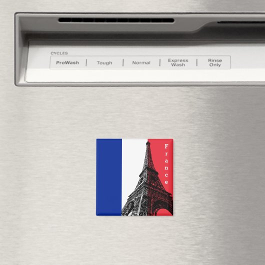 Französische Flagge und Eiffelturm - Frankreich /S Magnet (In Situ (Geschirrspüler))