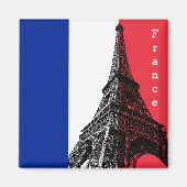 Französische Flagge und Eiffelturm - Frankreich /S Magnet (Vorne)