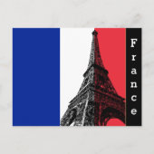Französische Flagge und Eiffelturm - Frankreich /S Postkarte (Vorderseite)