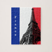 Französische Flagge und Eiffelturm - Frankreich /S Puzzle (Vertikal)
