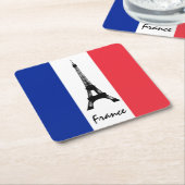 Französische Flagge und Eiffelturm - Frankreich /S Rechteckiger Pappuntersetzer (angewinkelt)
