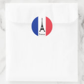 Französische Flagge und Eiffelturm - Frankreich /S Runder Aufkleber (Tasche)