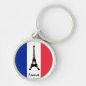 Französische Flagge und Eiffelturm - Frankreich /S Schlüsselanhänger (Vorne)