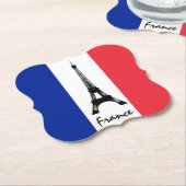 Französische Flagge und Eiffelturm - Frankreich /S Untersetzer (angewinkelt)