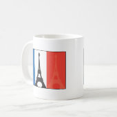 Französische Flagge und Eiffelturm Kaffeetasse (Vorderseite Links)